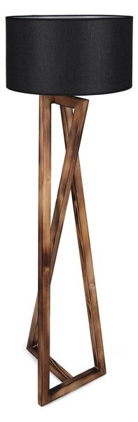 Czarna/brązowa lampa stojąca z tekstylnym kloszem (wysokość 149 cm) Maçka – Opviq lights