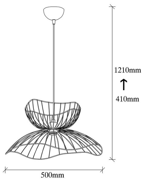 Czarna lampa wisząca z metalowym kloszem ø 50 cm Farac – Opviq lights