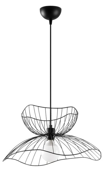 Czarna lampa wisząca z metalowym kloszem ø 50 cm Farac – Opviq lights