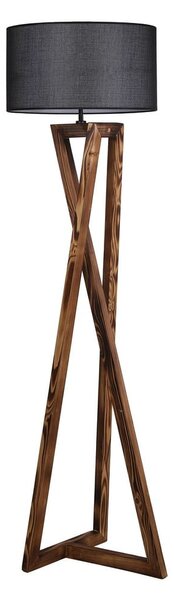 Czarna/brązowa lampa stojąca z tekstylnym kloszem (wysokość 149 cm) Maçka – Opviq lights