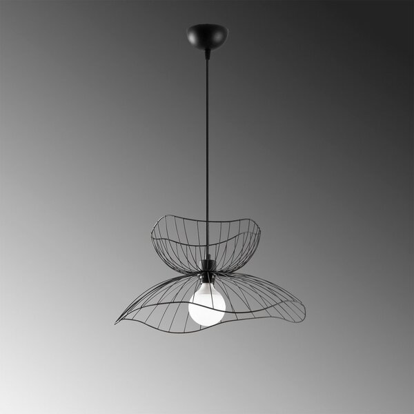 Czarna lampa wisząca z metalowym kloszem ø 50 cm Farac – Opviq lights