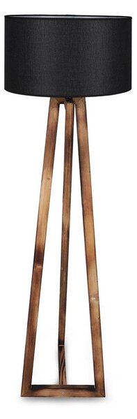 Czarna/brązowa lampa stojąca z tekstylnym kloszem (wysokość 149 cm) Maçka – Opviq lights