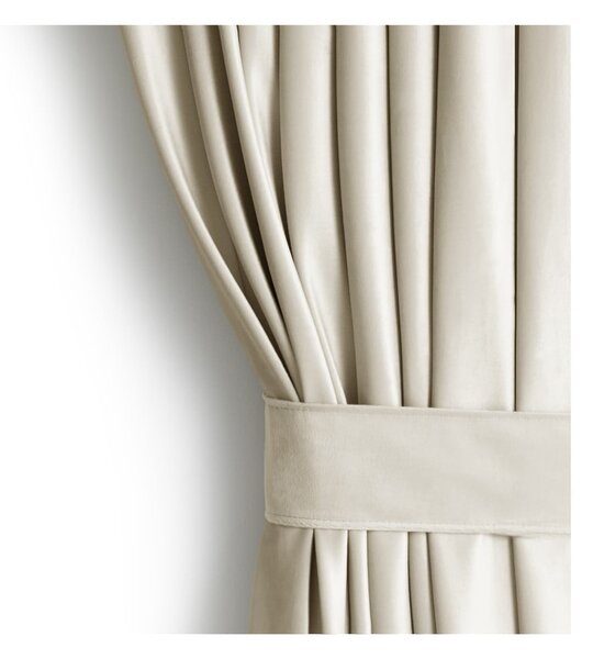 Beżowa aksamitna zasłona częściowo zaciemniająca (dimout) 140x245 cm Eyelets – Restilo