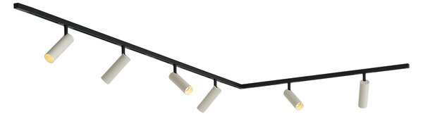 Nowoczesny system szynowy z 6 reflektorami beżowy 1-fazowy - Slimline Uzzy