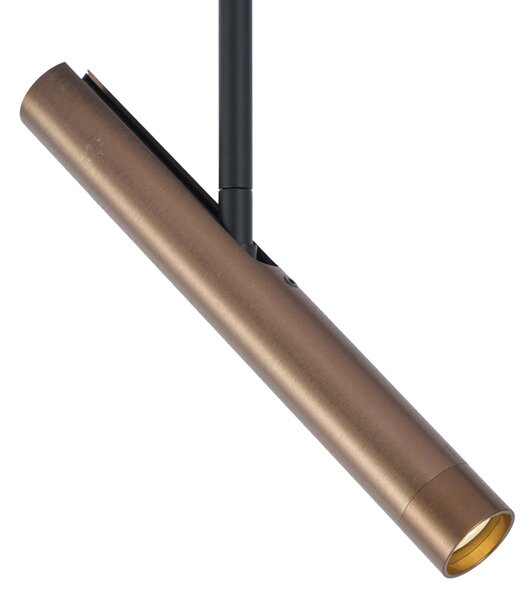 Nowoczesny system szynowy czarny z 6 ciemnobrązowymi reflektorami 1-fazowy - Slimline Avery