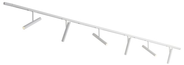 Nowoczesny system szynowy biały z 6 reflektorami białymi 1-fazowy - Slimline Avery
