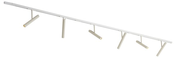 Nowoczesny system szynowy biały z 6 beżowymi reflektorami 1-fazowymi - Slimline Avery