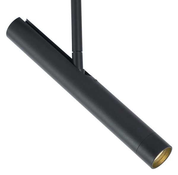 Nowoczesny system szynowy czarny z 6 reflektorami czarnymi 1-fazowy - Slimline Avery