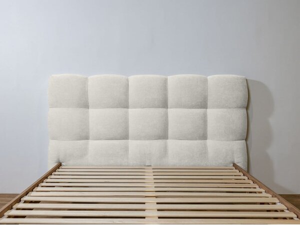 Jasnoszare tapicerowane łóżko dwuosobowe ze stelażem 180x200 cm Kumo – Bobochic Paris