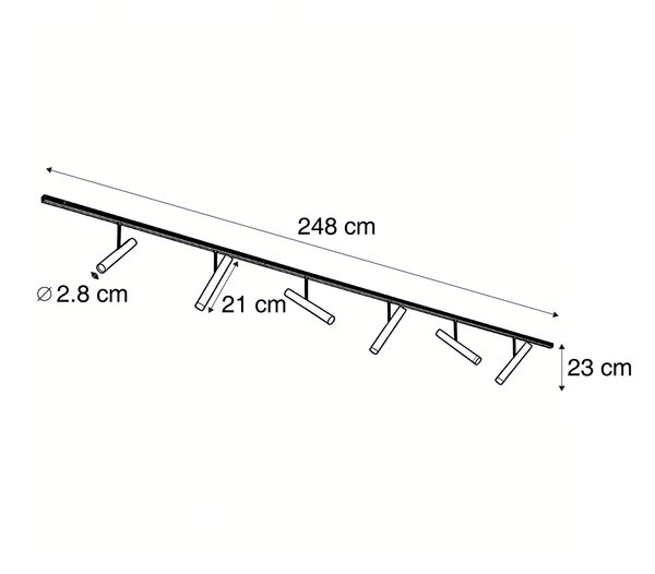 Nowoczesny system szynowy czarny z 6 beżowymi reflektorami 1-fazowymi - Slimline Avery