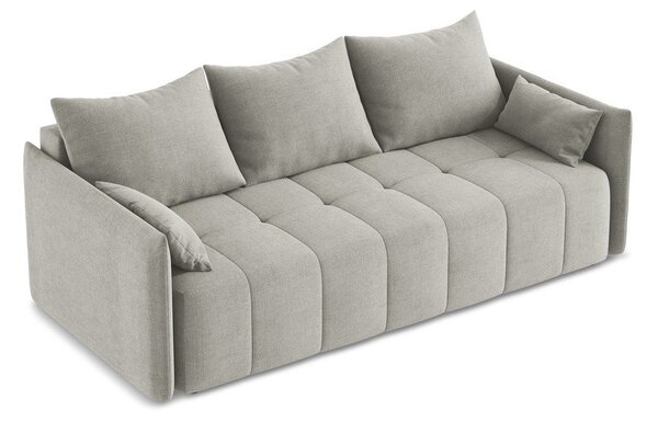 Jasnoszara rozkładana/ze schowkiem sofa 225 cm Moku – Makamii