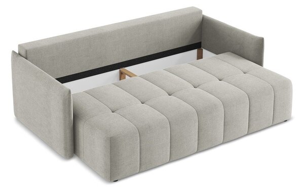 Jasnoszara rozkładana/ze schowkiem sofa 225 cm Moku – Makamii