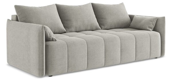 Jasnoszara rozkładana/ze schowkiem sofa 225 cm Moku – Makamii
