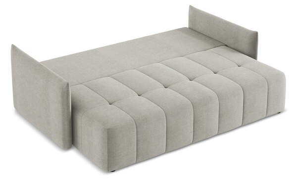 Jasnoszara rozkładana/ze schowkiem sofa 225 cm Moku – Makamii