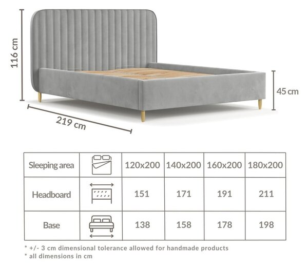 Szare tapicerowane łóżko jednoosobowe ze schowkiem ze stelażem 120x200 cm Noto – Maison de Rêve