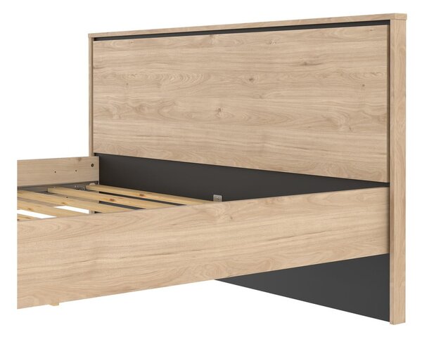 Łóżko dwuosobowe w dekorze dębu ze stelażem 160x200 cm w naturalnym kolorze Ry – Tvilum