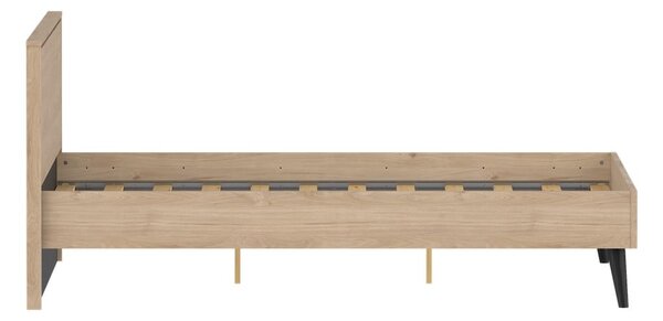 Łóżko dwuosobowe w dekorze dębu ze stelażem 160x200 cm w naturalnym kolorze Ry – Tvilum