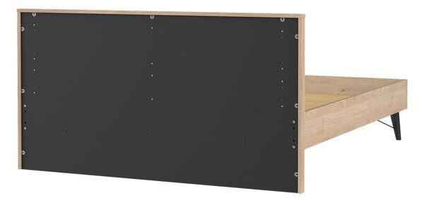 Łóżko dwuosobowe w dekorze dębu ze stelażem 160x200 cm w naturalnym kolorze Ry – Tvilum