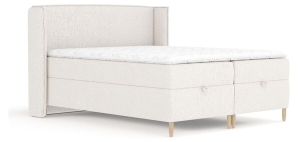 Kremowe łóżko boxspring ze schowkiem 160x200 cm Monpelli – Maison de Rêve
