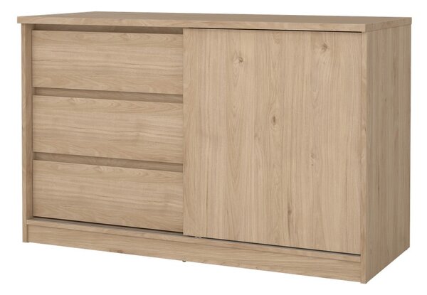 Komoda w dekorze dębu z drzwiami przesuwnymi w naturalnym kolorze 119x76x50 cm Naia – Tvilum