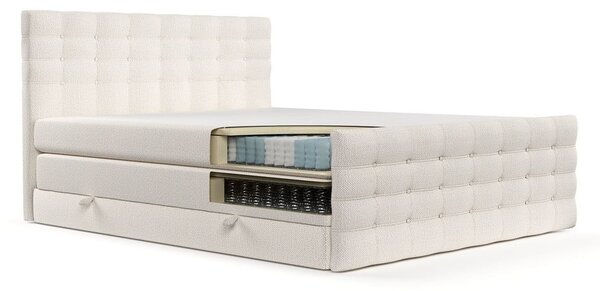 Kremowe łóżko boxspring ze schowkiem 200x200 cm Blend – Maison de Rêve