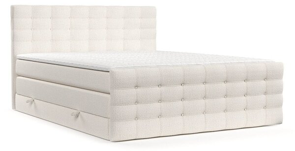 Kremowe łóżko boxspring ze schowkiem 200x200 cm Blend – Maison de Rêve