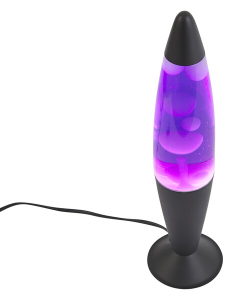 Lampa lawa fioletowa z białym woskiem z LED - Molten Lava