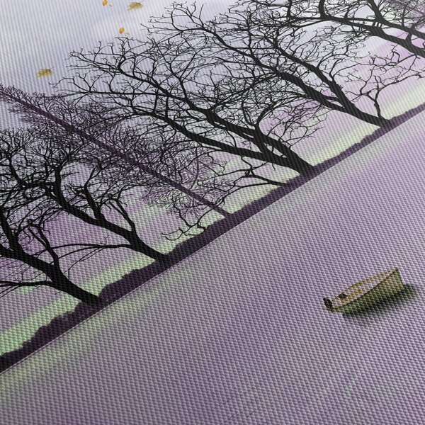 Obraz - Łodka na jeziorze (170x50 cm)