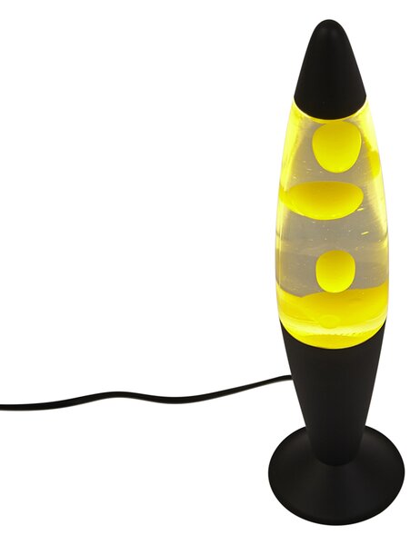 Lampa lawa przezroczysta z żółtym woskiem z diodą LED - Molten Lava