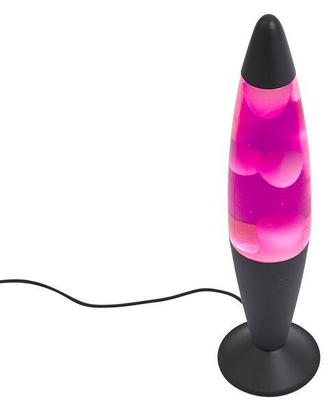 Lampa lawa różowa z białym woskiem z diodą LED - Molten Lava