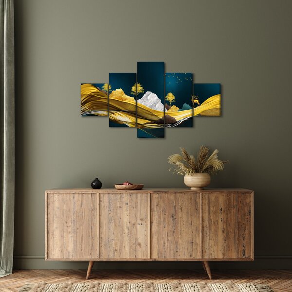 Obraz - Jeleń w krajobrazie (125x70 cm)