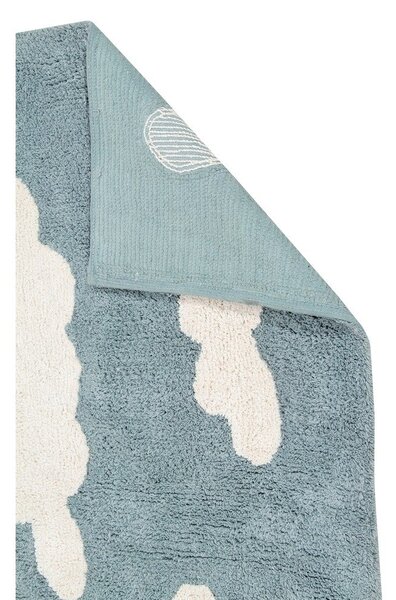 Niebieski bawełniany dywan dziecięcy tkany ręcznie odpowiedni do prania 120x160 cm Clouds Vintage Blue – Lorena Canals