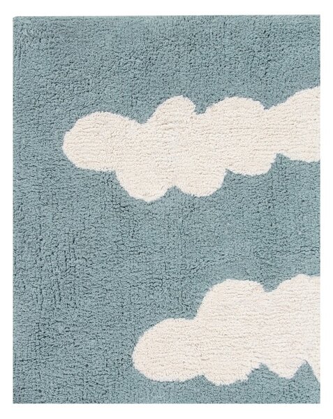 Niebieski bawełniany dywan dziecięcy tkany ręcznie odpowiedni do prania 120x160 cm Clouds Vintage Blue – Lorena Canals