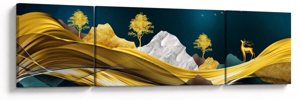 Obraz - Jeleń w krajobrazie (170x50 cm)