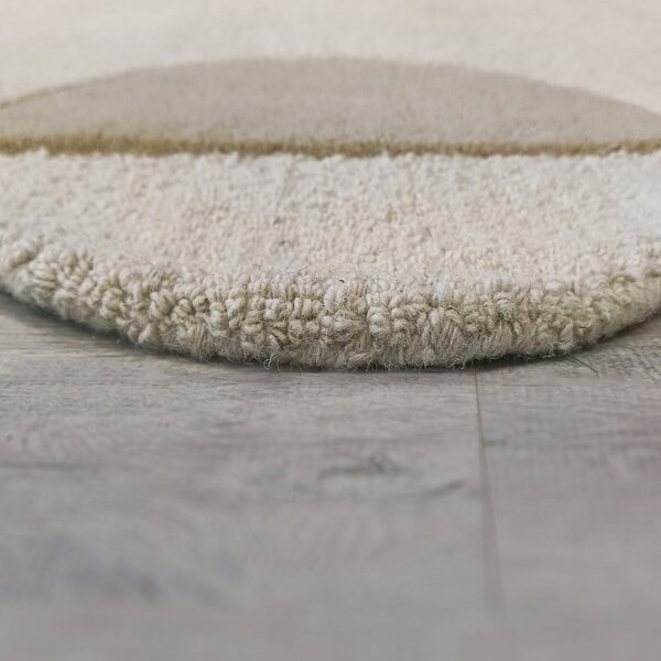 Szarobeżowy wełniany dywan tkany ręcznie 160x230 cm Mia Scallop Frame – Flair Rugs