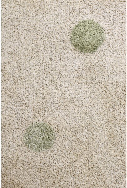 Zielono-kremowy bawełniany dywan dziecięcy tkany ręcznie odpowiedni do prania 120x160 cm Hippy Dots Olive – Lorena Canals