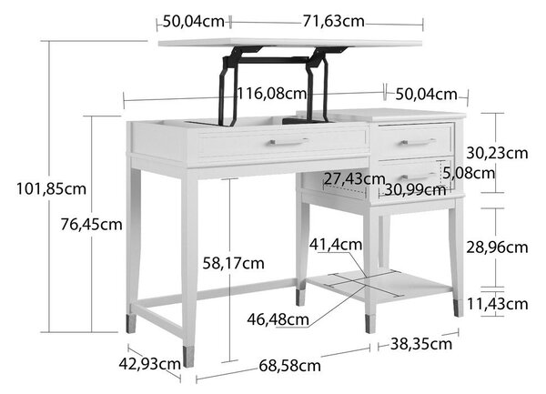 Biurko 49x115 cm Westerleigh – Støraa