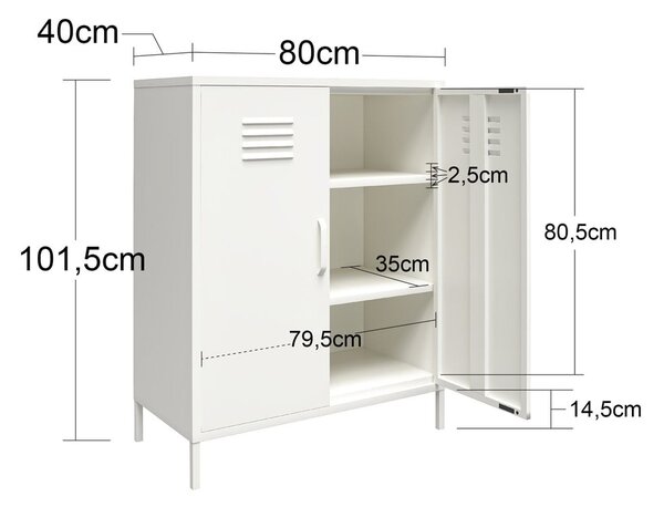 Zielona metalowa szafka 40x102x80 cm Mission District – Støraa