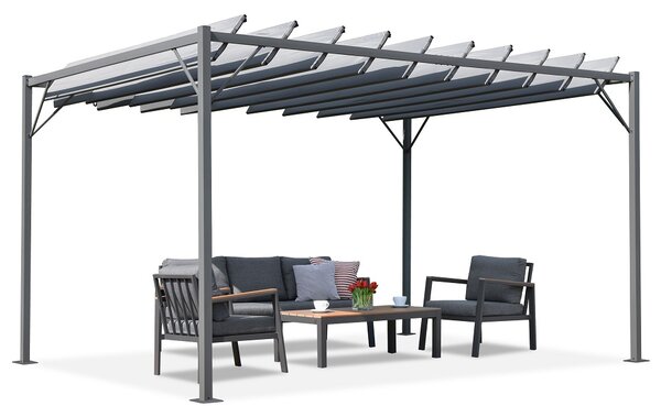Antracytowa pergola tarasowa Malaga 3x4m Garden Point