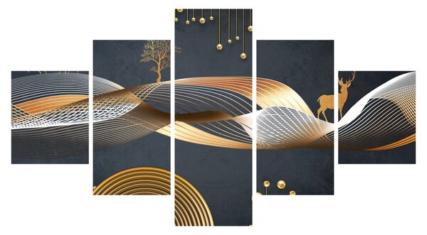 Obraz - Grafika z jeleniem (125x70 cm)