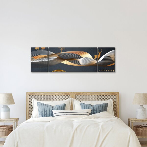 Obraz - Grafika z jeleniem (170x50 cm)