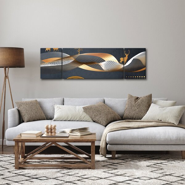 Obraz - Grafika z jeleniem (170x50 cm)