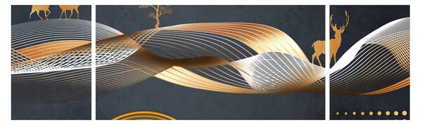 Obraz - Grafika z jeleniem (170x50 cm)