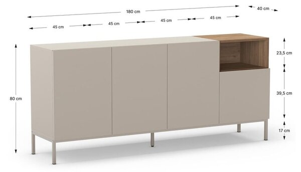 Komoda w naturalnym kolorze 180x80 cm Cailin – Marckeric
