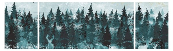 Obraz - Zwierzęta w lesie (170x50 cm)