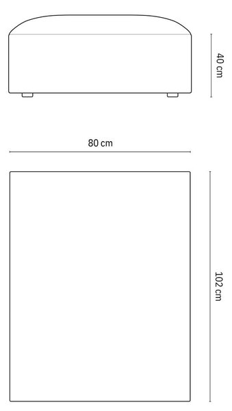 Beżowy aksamitny podnóżek Jodie – Micadoni Home
