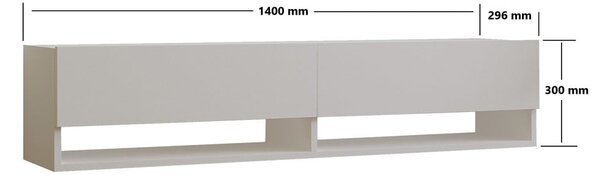Biała szafka pod TV 141x31x30 cm Arges – Kalune Design