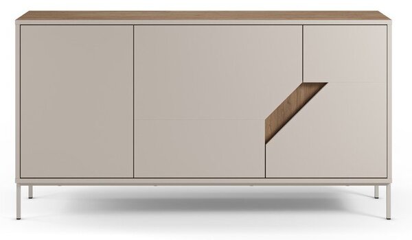 Kremowo-naturalna komoda w dekorze dębu 150x80x40 cm Lilou – Marckeric
