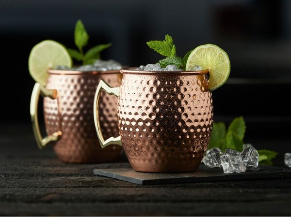 Stalowe kubki w kolorze miedzi zestaw 4 szt. 80 ml Moscow Mule – Lyngby Glas