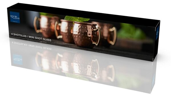 Stalowe kubki w kolorze miedzi zestaw 4 szt. 80 ml Moscow Mule – Lyngby Glas